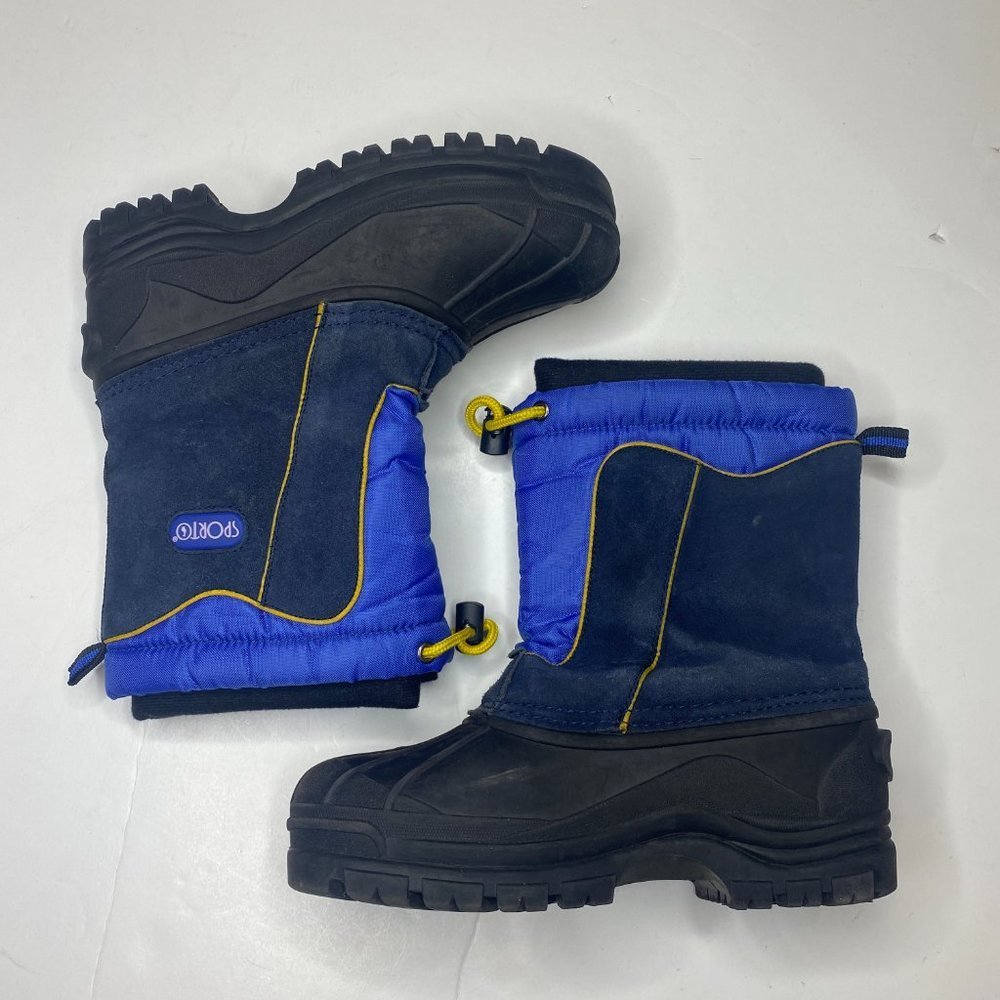 Sporto Snowplay winter snow boots, big boy's size 4, in blue, black, and yellow - Picture 3 of 6